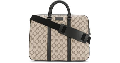 Gucci Leather Gg Supreme Laptop Bag For Men Lyst