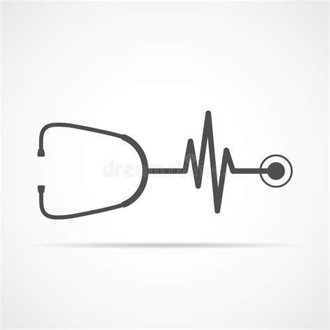 Stethoscope And Heartbeat Sign Vector Illustration Stock Illustration