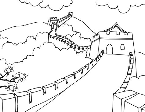 La Gran Muralla De China Para Colorear Imprimir E Dibujar