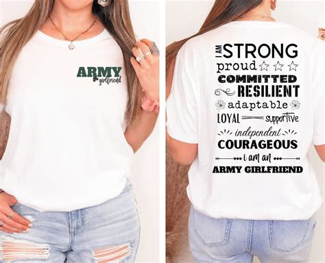 Proud Army Girlfriend Tshirt Soldiers Girlfriend Tee Veteran Etsy