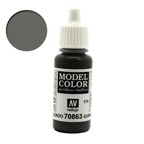 Vallejo Model Color Acrylic Paints Gunmetal Grey Metallic 70863