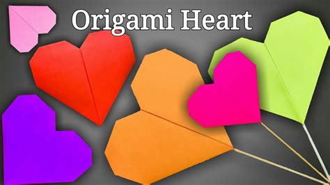 Fold the top point to the middle, crease and open again. How To Make An Origami Heart | How To Fold A Paper Heart ...