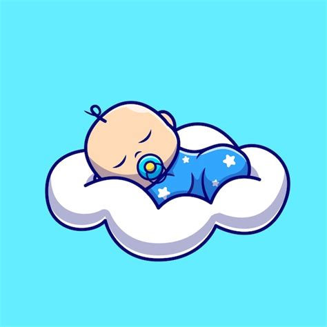 Lindo Bebé Durmiendo En La Ilustración De Icono De Dibujos Animados De
