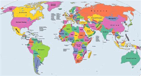 Mapa Planisferio Politico Para Colorear Mapamundi Para