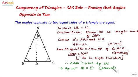 Basics Of Congruence Sas Rule Proving Base Angles Of An Isosceles