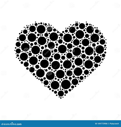 Dotted Heart Symbol Of Love Stock Vector Illustration Of Label