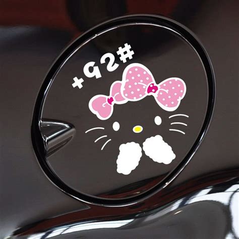 aliauto cartoon hello kitty car accessories funny fuel cap sticker and decal for ford focus vw