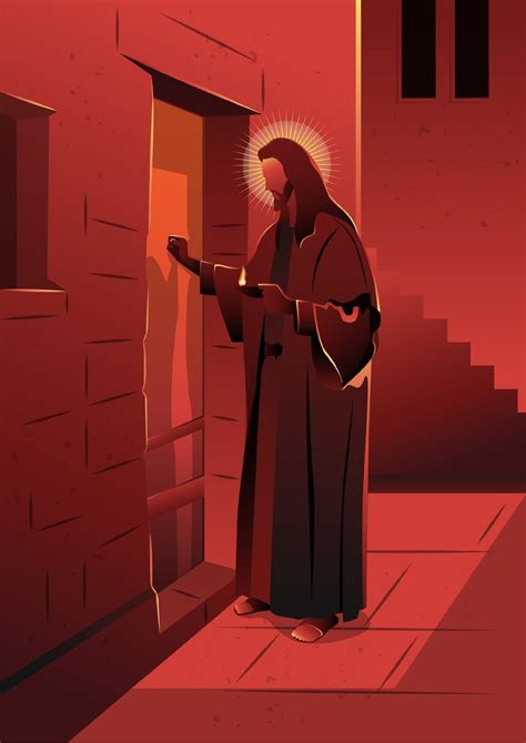 Jesus Knocking On The Door 2368482 Vector Art At Vecteezy