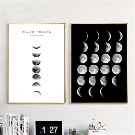 Moon Phase Canvas Posters And Prints Minimalist Luna Wall Art Abstract