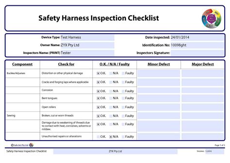 Efp provides harness inspections for all major brands including dbi sala, guardian, and miller. Safety Harness Inspection Checklist inside Certificate Of ...