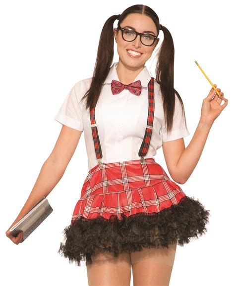sassy sexy nerd tutu plaid ruffly adult women s halloween costume accessory ebay