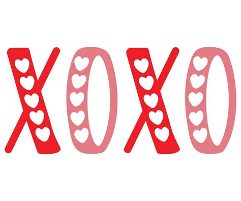 Xoxo Hugs And Kisses Brush Lettering And Heart On A White Background
