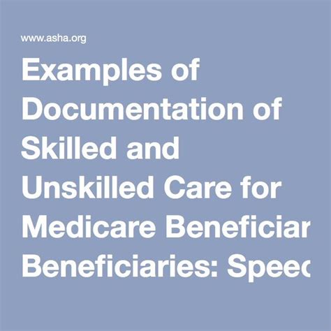 Examples Of Documentation Of Skilled And Unskilled Care For Medicare