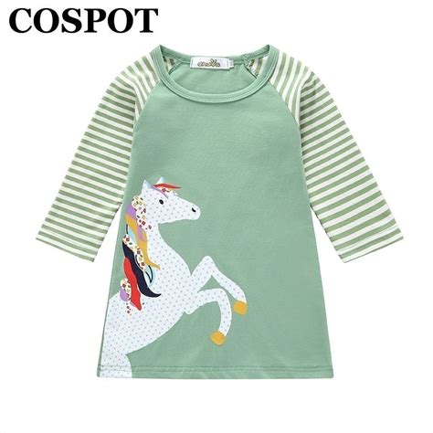 Cospot 2019 New Baby Girls Dress Baby Dress Rainbow Striped Princess