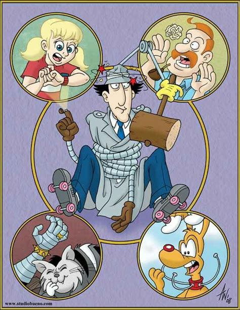 inspector gadget penny brain chief quimby dr claw and mad cat 80s cartoon shows cartoons 80s