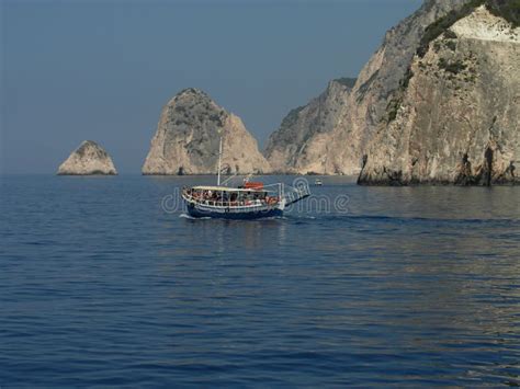 Boat And Cliff In Zakynthos Islandgreece Stock Photo Image Of Greece
