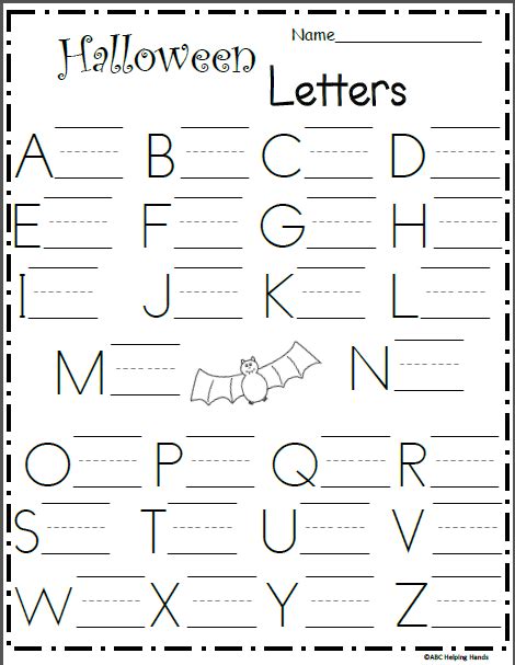 We also offer free addition, subtraction, fraction, place value, graphs, and pattern worksheets. Uppercase Letter Writing Worksheet - Halloween - Made By Teachers | Letter writing worksheets ...