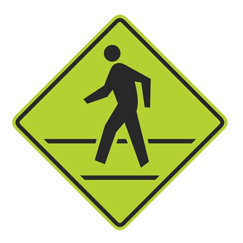 Pedestrian Crosswalk Graphic Diamond Sign 24 X 24