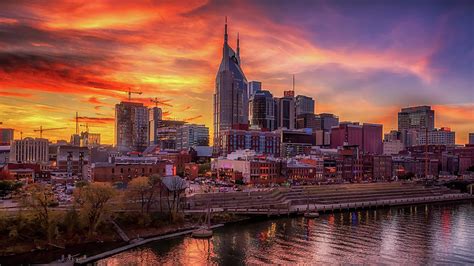 Nashville Skyline Sunset Photograph By Susan Rissi Tregoning Fine Art