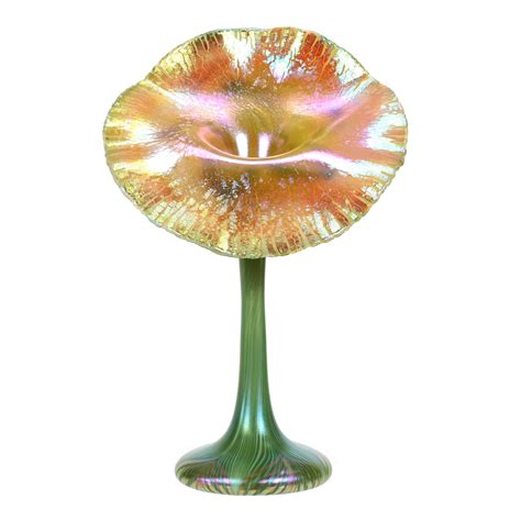 Jack In Pulpit Vase Signed Quezal Art Glass Auction