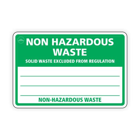 Non Hazardous Waste Label Devco Consulting