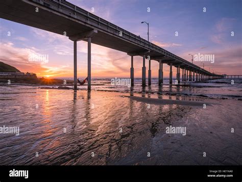 Ocean Beach Pier At Sunset San Diego California Usa Stock Photo Alamy