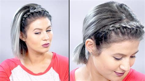 How To Lace Braid Headband On Short Hair Tutorial Milabu Youtube