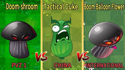 Pvz 2 Challenge Doom Shroom Vs Tactical Cuke Vs Boom Balloon Flower