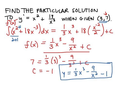Particular Solutions Of Differential Equations Math Calculus Showme