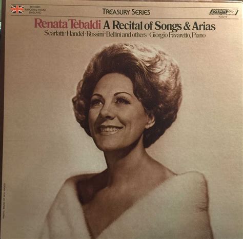 Renata Tebaldi Renata Tebaldi Recital Of Songs And Arias Vinyl Discogs