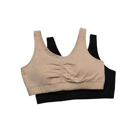 Fruit Of The Loom Womens Shirred Front Sport Bra With Removable Bra