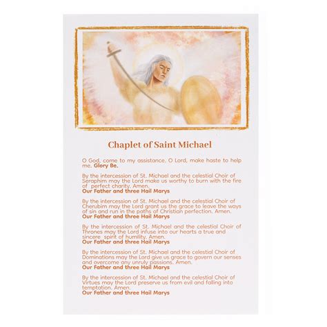 Saint Michael Chaplet Prayer Card The Catholic Company