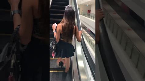 in my new sexy miniskirt in the mall up the escalater can you see my …wait till the end youtube