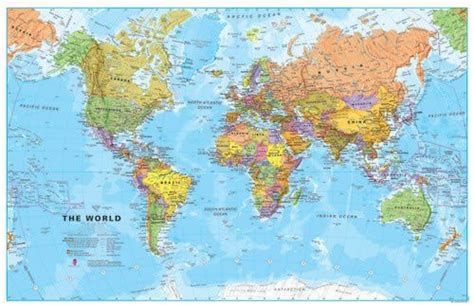 East Urban Home Political World Map Graphic Art Print On Paper