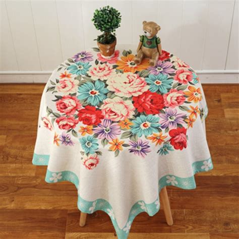 Round Patterned Linen Tablecloths Various