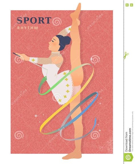 Rhythmic Gymnastics Poster Stock Vector Illustration Of Flat 74794532