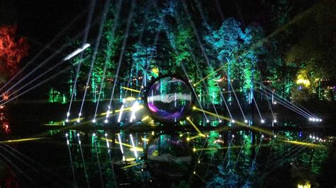The Enchanted Forest 2022 Together Alive Light Show Over Lake In