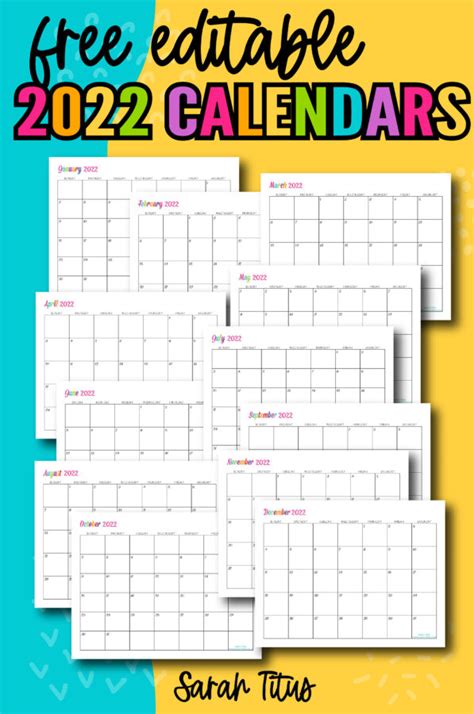 2022 Printable Calendars Free Printable Calendar Designs Imom Pretty