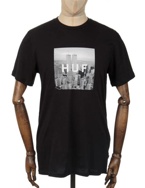 Huf New York Box Logo T Shirt Black Clothing From Fat Buddha Store Uk