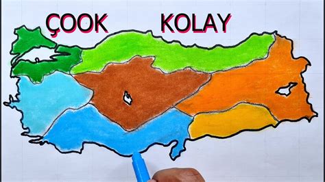 Türkiye bölgeler haritası çizimi kolay YouTube