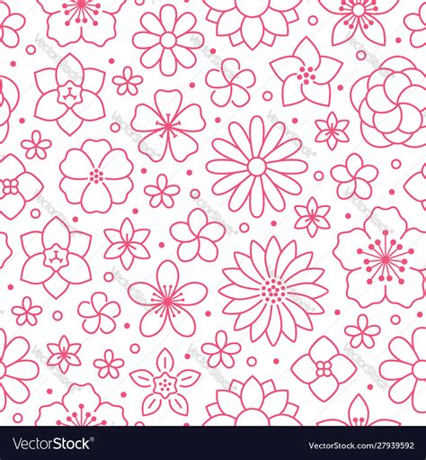 Floral Seamless Pattern Flower Background Vector Image