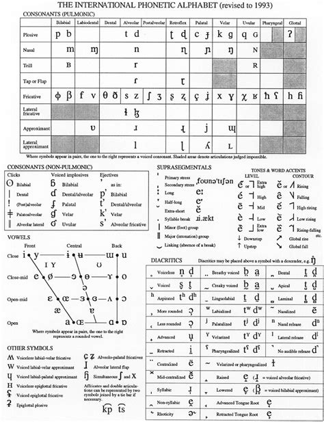 Unilang • International Phonetic Alphabet Ipa Chart Official