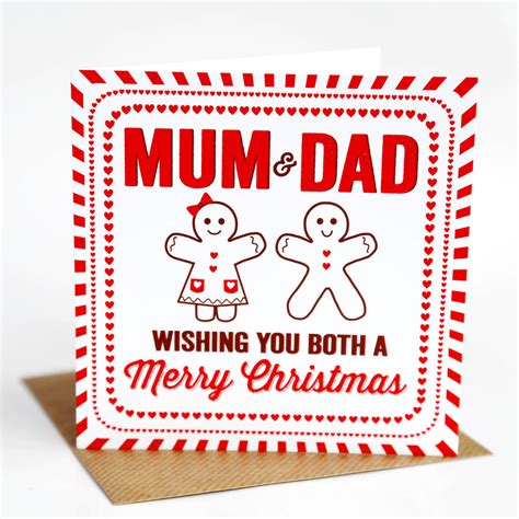 Mum And Dad Gingerbread Christmas Card By Allihopa