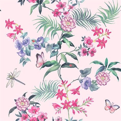 Carmen Floral Wallpaper Soft Pink Wallpaper From I Love Wallpaper Uk