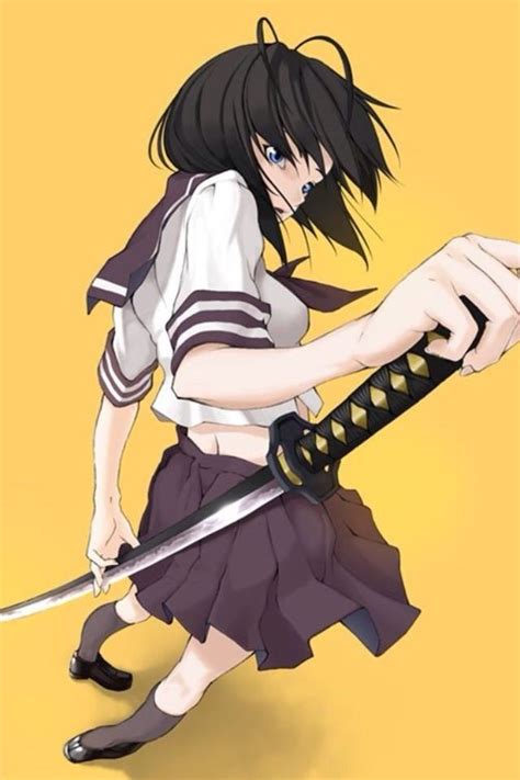 Katana Girl Anime School Girl Katana Girl Fantasy Girl