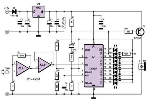 Measure temperature using a resistor! Make a Simple Oil Temperature Gauge Circuit Diagram