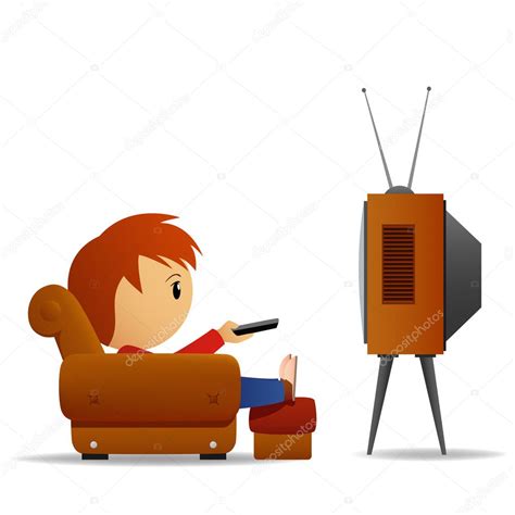 Cartoon Man Watch Tv Stock Vector Image By ©acidburn 6858156