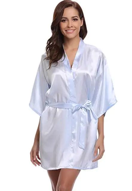 Rb032 2018 New Silk Kimono Robe Bathrobe Women Silk Bridesmaid Robes Sexy Navy Blue Robes Satin