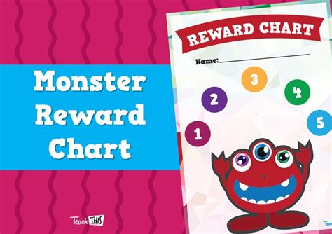 A Monster Reward Chart With Numbers On It And The Words Reward Chart For Monsters
