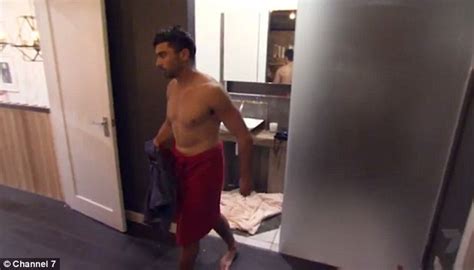 House Rules Claire Teases Shirtless Fiancé Hagan As He Showers Before